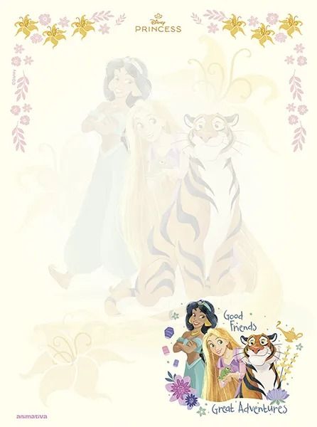 PAPEL DE CARTA PRINCESAS C/8FLS